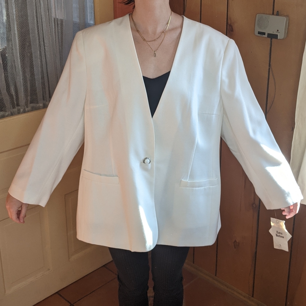 Vintage NWT 80's White Blazer